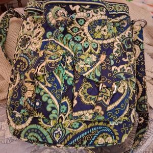 Floral Patterned Shoulder Bag - Blue and Green